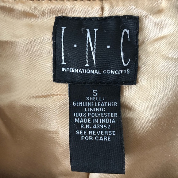 INC camel colored suede leather jacket - Picture 3 of 3